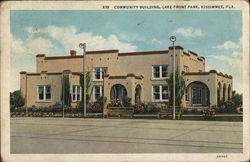 Community Building, Lake Front Park Postcard