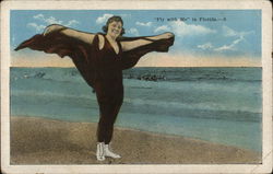 Fly with Me in Florida Postcard