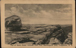 Top of Sam's Point, Altitude 2340 Feet, Shawangunk Mts. Cragsmoor, NY Postcard Postcard Postcard