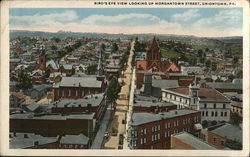 Bird's Eye View Looking up Morgantown Street Uniontown, PA Postcard Postcard Postcard