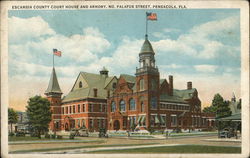 Escambia County Court House and Armory, No. Palafox Street Postcard