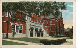 Gymnasium and Wiley High School Postcard