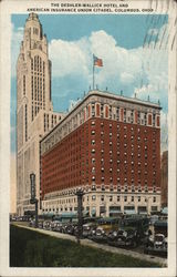 The Deshler-Wallick Hotel and American Insurance Union Citadel Columbus, OH Postcard Postcard Postcard