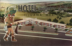 Country Club Motor Hotel Tijuana, Mexico Postcard Postcard Postcard