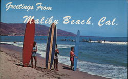 Greetings from Malibu Beach, Cal. Postcard