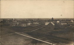 Bird's-Eye View of Houses and Streets in Town Postcard