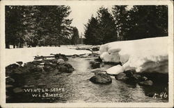 Winter Scene - Stream with Rocks and Snow-Covered Banks Westwood, MA Postcard Postcard Postcard