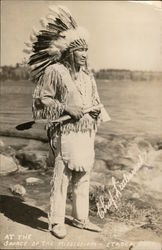 Chief Littlecreek With Headdress Postcard