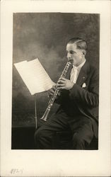 Man Playing Clarinet Postcard