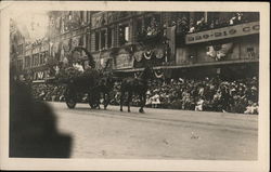 Horse Pulling Decorated Wagon in a Parade Patriotic Postcard Postcard Postcard