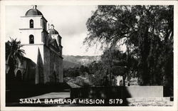 Santa Barbara Mission California Postcard Postcard Postcard