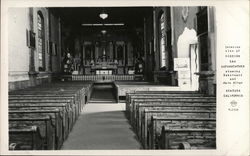 Interior View of Mission San Buenaventura California Postcard Postcard Postcard