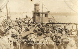 Sanitary Train of 7th Division Arriving on Boat U.S.S. Louisiana, at Brest France World War I Postcard Postcard Postcard