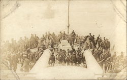 Large Group of Men on Board the 'U. S. S. Louis" Navy Postcard Postcard Postcard