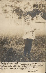 Young Boy Holding Toy Pistol Postcard