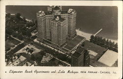 Edgewater Beach Apartments and Lake Michigan from Airplane Chicago, IL Postcard Postcard Postcard