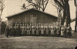 Group of German Soldiers Standing In Front of Building March 29, 1916 Postcard