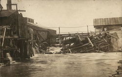 Area Ravaged by Flooding Disasters Postcard Postcard Postcard