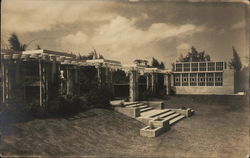 Arbors with Foliage, Layers of Steps and Structure Nearby Buildings Postcard Postcard Postcard