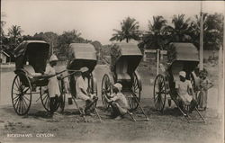 Rickshaws, Ceylon Sri Lanka Southeast Asia Postcard Postcard Postcard