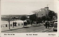 People Walking and Cars Parked Near Waterfront Chile Postcard Postcard Postcard