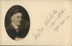 Photo Inset of Will Nichols, December 1917, Age 28 Postcard