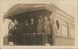 Group of Male Dignitaries on Deck of Train Car Men Postcard Postcard Postcard