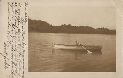 Young Boy in Rowboat on Lake Boys Postcard Postcard Postcard