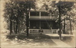 Two-Story Home with Porches near Powers Lake Burlington, WI Postcard Postcard Postcard