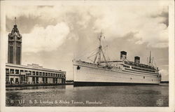 S.S. "Lurline" & Aloha Tower Honolulu, HI Postcard Postcard Postcard