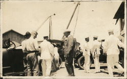 Franklin Delano Roosevelt Visits with WWI Navy Men Outdoors Presidents Postcard Postcard Postcard