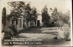 Pueblo Sleeping Quarters - Mission Village Auto Courts Postcard