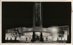 Christian Science Building at Night Postcard