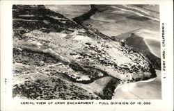 Aerial View of Army Encampment - Full Division of 10,000 Fort Ord, CA Postcard Postcard Postcard