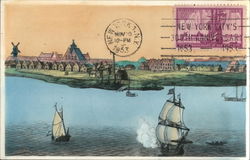 Nieuw Amsterdam from the Seaside, 1656 - New York 300th Anniversary Postcard