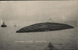 Ocean-Going Log Raft, Astoria, Oregon Logging Postcard Postcard Postcard