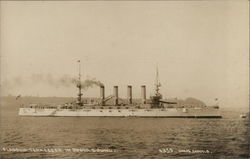 Flagship "Tennessee" in Puget Sound Postcard