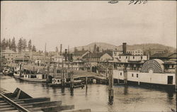 View of Docks & Riverboat Coeur D'Alene, ID Postcard Postcard Postcard