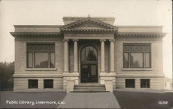 Street View of Public Library Postcard