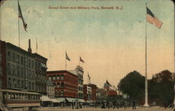 Broad Street and Military Park Postcard