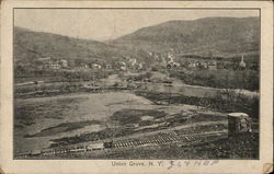 Houses and Train Tracks, Union Grove Postcard