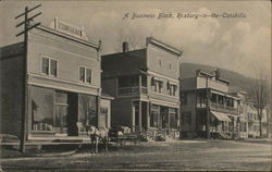 A Business Block, Roxbury-in-the-Catskills Postcard