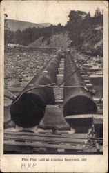 First Pipe Laid at Ashokan Resevoir New York Postcard Postcard Postcard