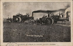 Plowing by Steam in Finney County Garden City, KS Postcard Postcard Postcard