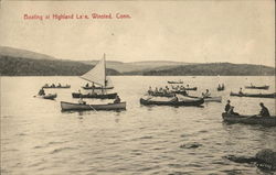 Boating on Highland Lake Postcard