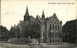 Street View of First Baptist Church Postcard