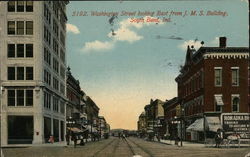 Washington Street looking East from JMS Building South Bend, IN Postcard Postcard Postcard