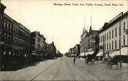 Michigan Street, South from Colfax Avenue South Bend, IN Postcard Postcard Postcard