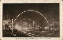 Night View of South Michigan Street Postcard