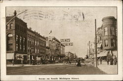 Scene on South Michigan Street Postcard